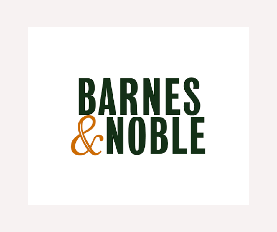 Barnes & Noble logo with green text and orange ampersand on a white background.