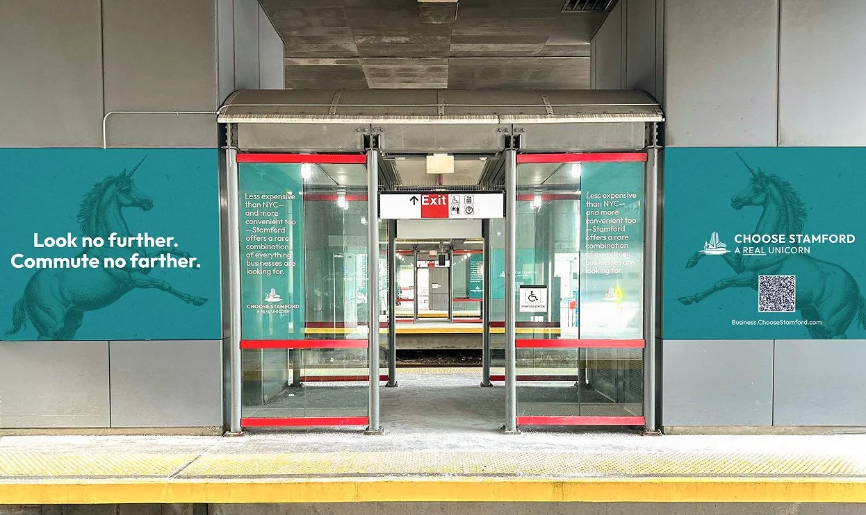 Stamford train station unicorn campaign