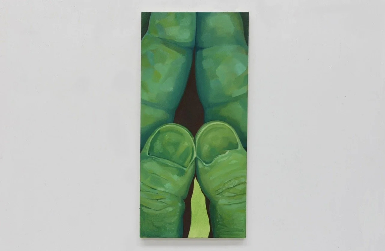 “All Thumbs”, 2026, oil on canvas, 41cm x 87cm