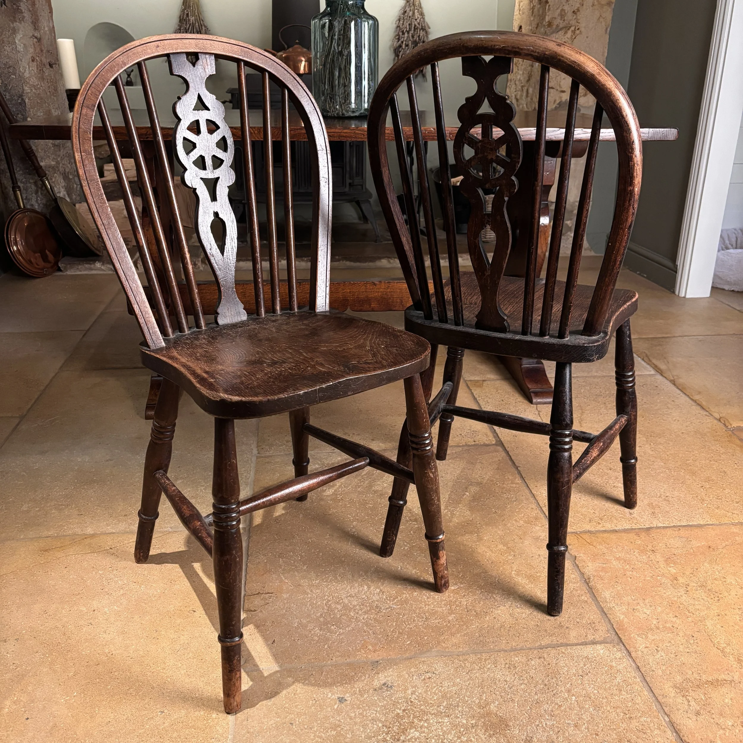 Wheelback Windsor Chairs - Pair