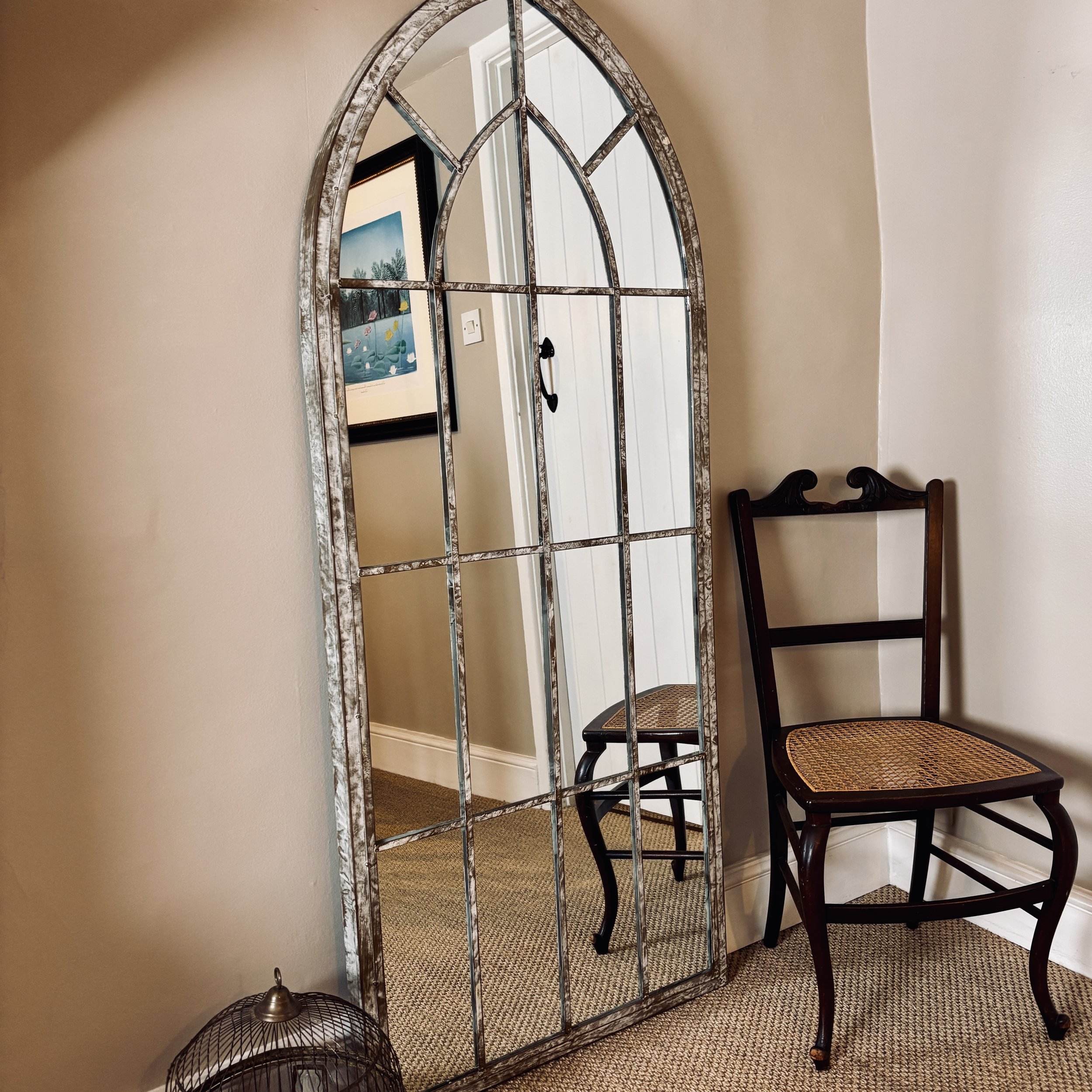 Arched Windowpane Mirror