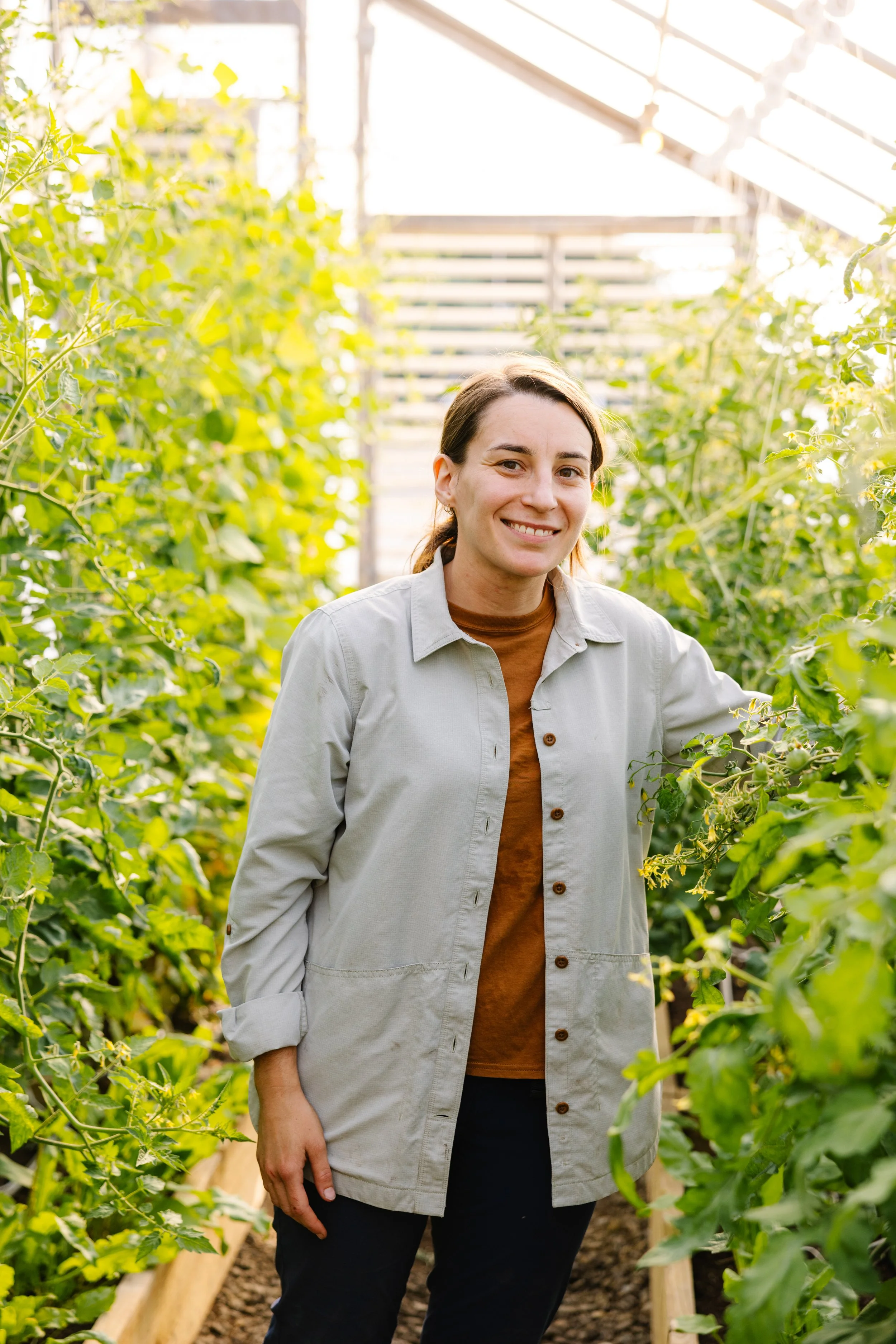 girl in greenhouse