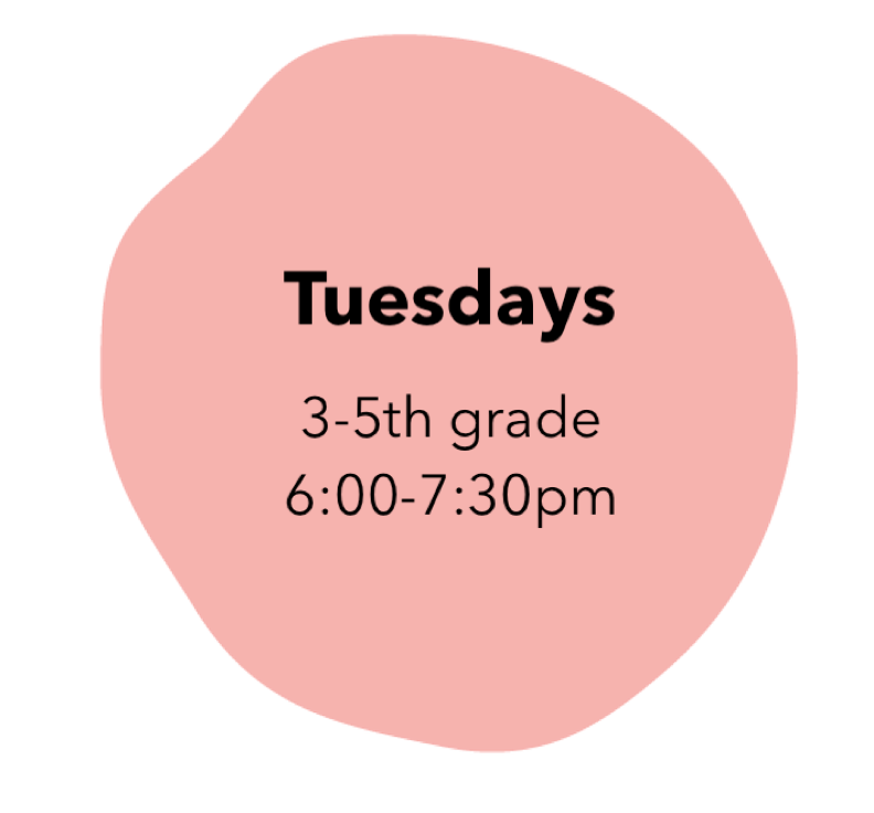 Art class for 3-5th graders: Tuesdays 6:00-7:30pm