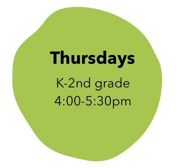 Art class for K-2nd graders: Thursdays 4:00-5:30pm