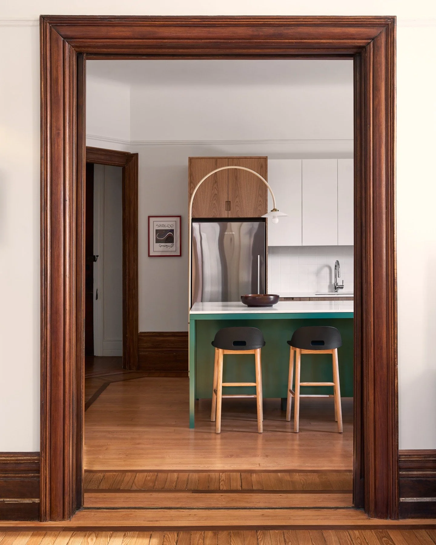 Clinton Ave project.

Dialed in the kitchen to match the rest&mdash;clean lines, strong materials, and built for real use. Custom island does the heavy lifting: storage, seating, flow. No filler.

Simple, solid, and built to last.

Architect &amp; In