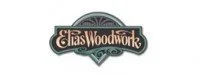 Elas Woodwork logo with stylized text and decorative elements