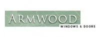 Armwood logo with green background and white text, promoting windows and doors