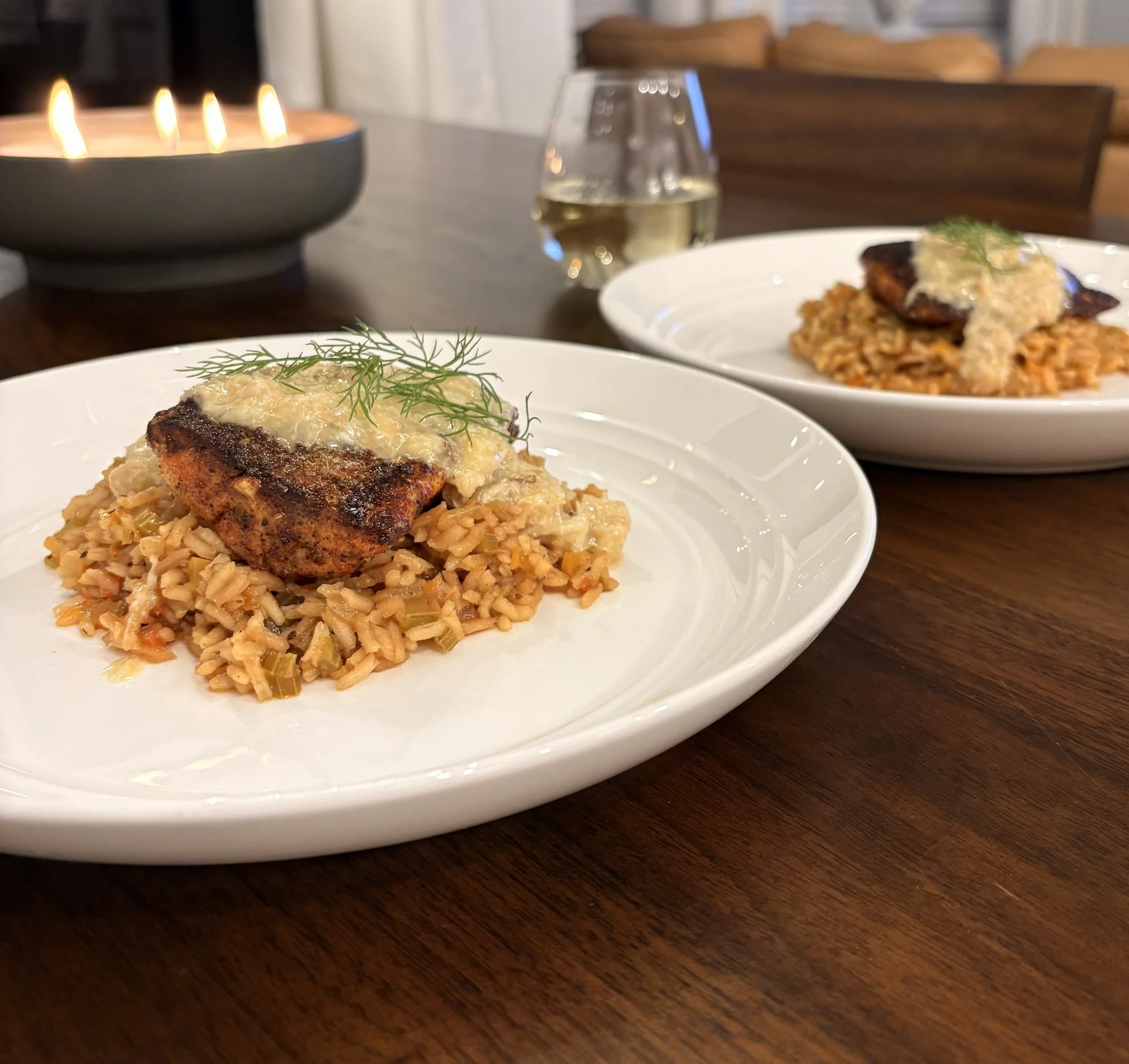 Blackened Redfish plates 