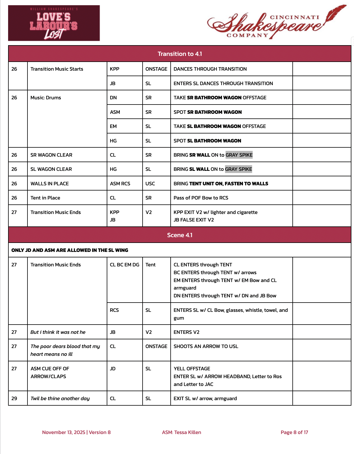 Deck Run Sheet | Paperwork by Tessa Killen