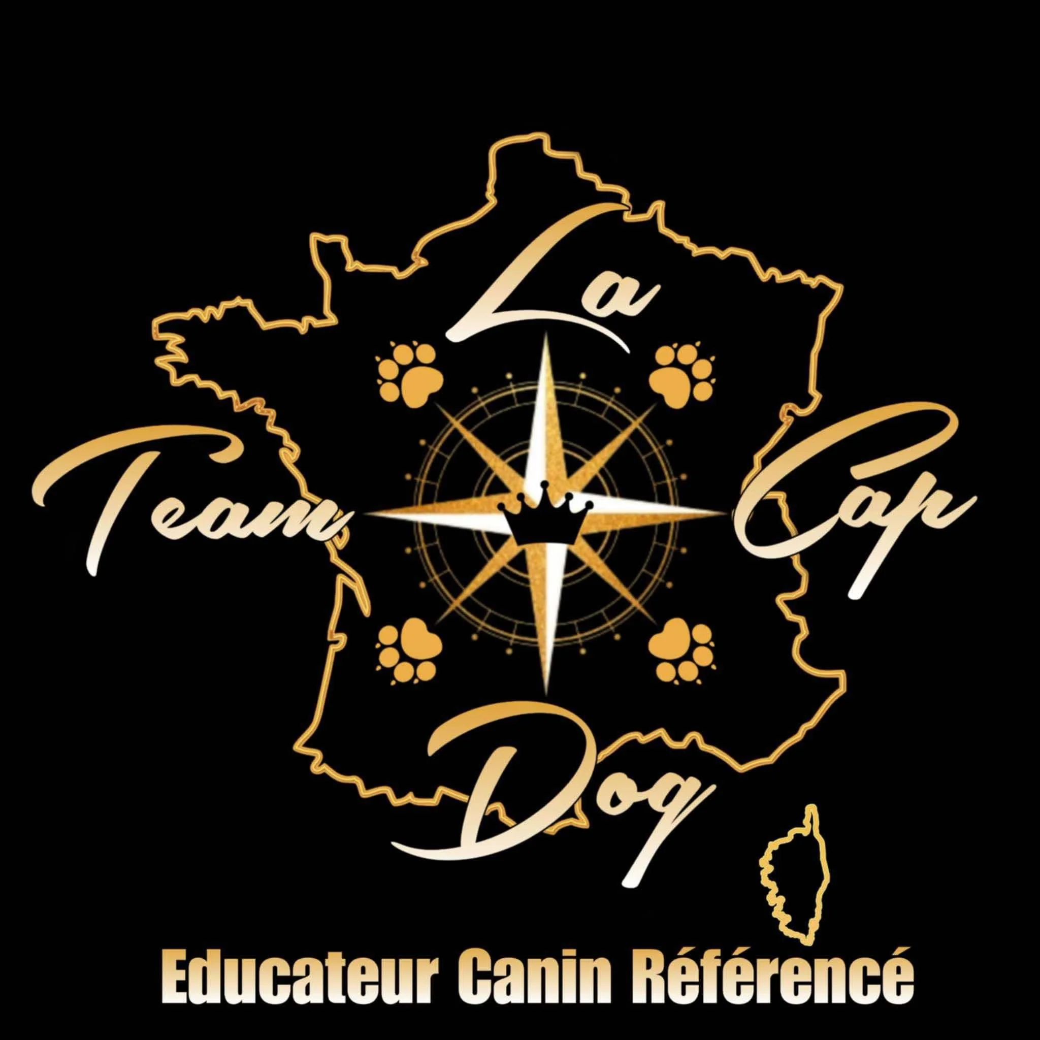 Logo de l'association "La Team Cap Dog"  mention 'Educateur Canin Référencé' par l'association qui référence des éducateurs canins en méthodes positives et bienveillantes à jour de leurs formations