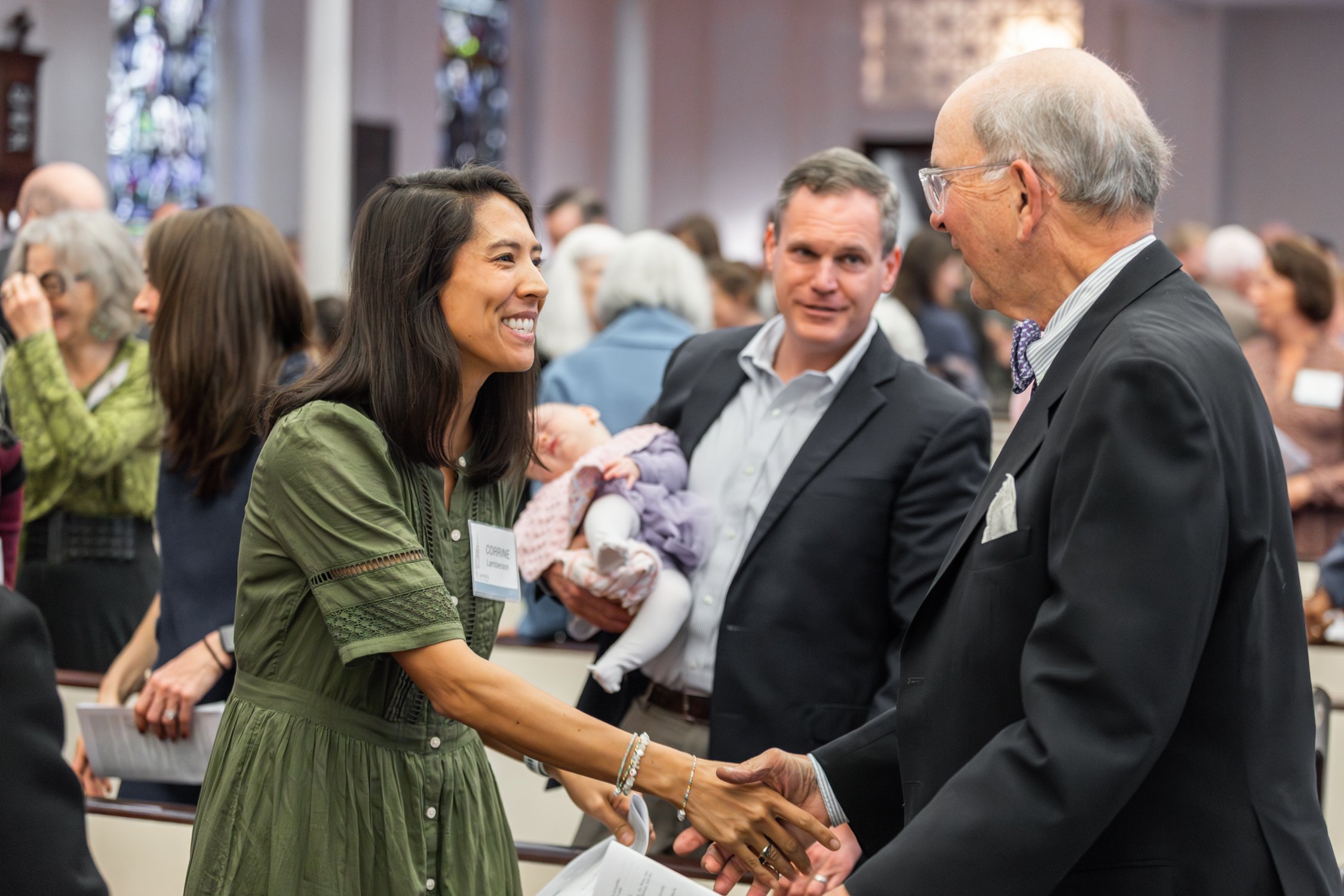 Parishioners connecting