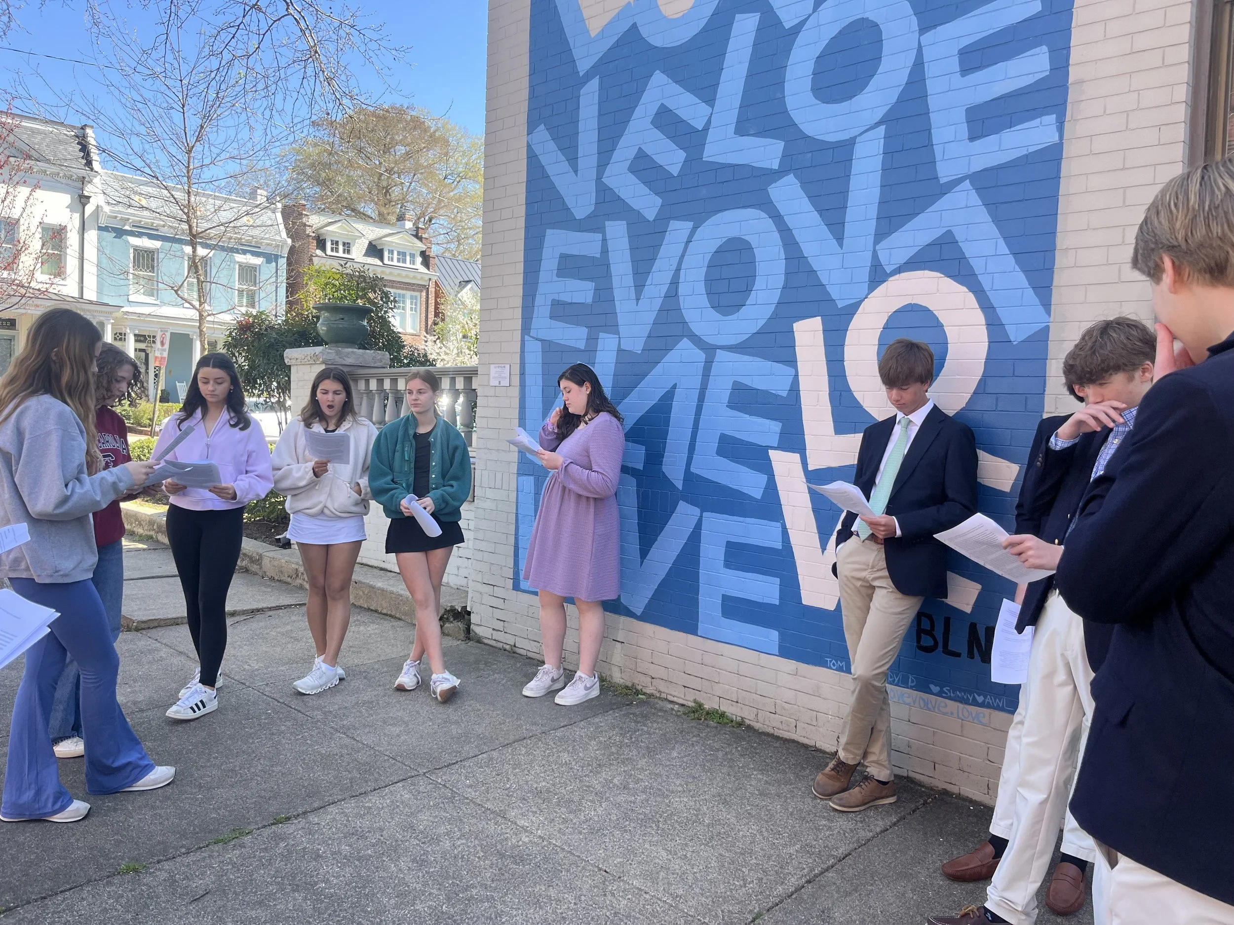 Youth on an artwalk for a youth event with St. James's Episcopal Church
