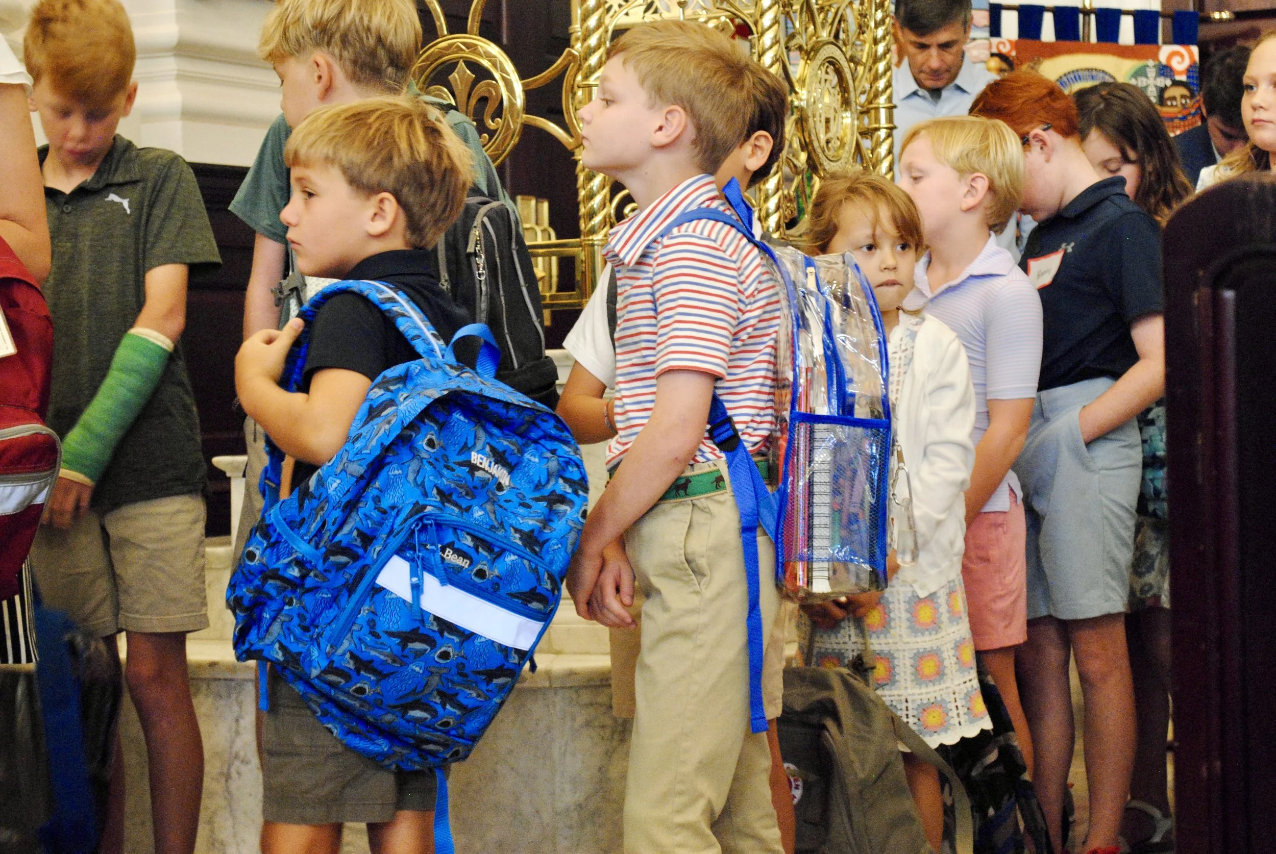 Photo from last year's Blessing of the Backpacks