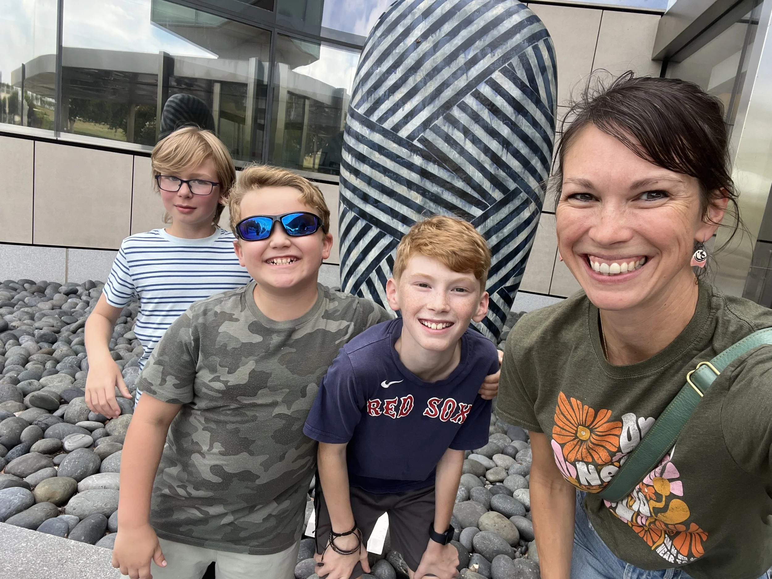 Director of Youth Ministry, Katie Ricard, with youth at the VMFA for a St. James's youth event.