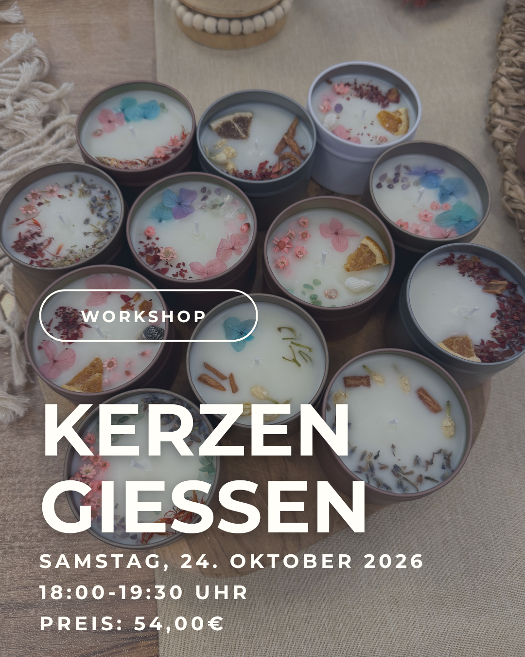 Kerzengießen lernen in Wien, Workshop in Wien, Dankbar Kerzenworkshop