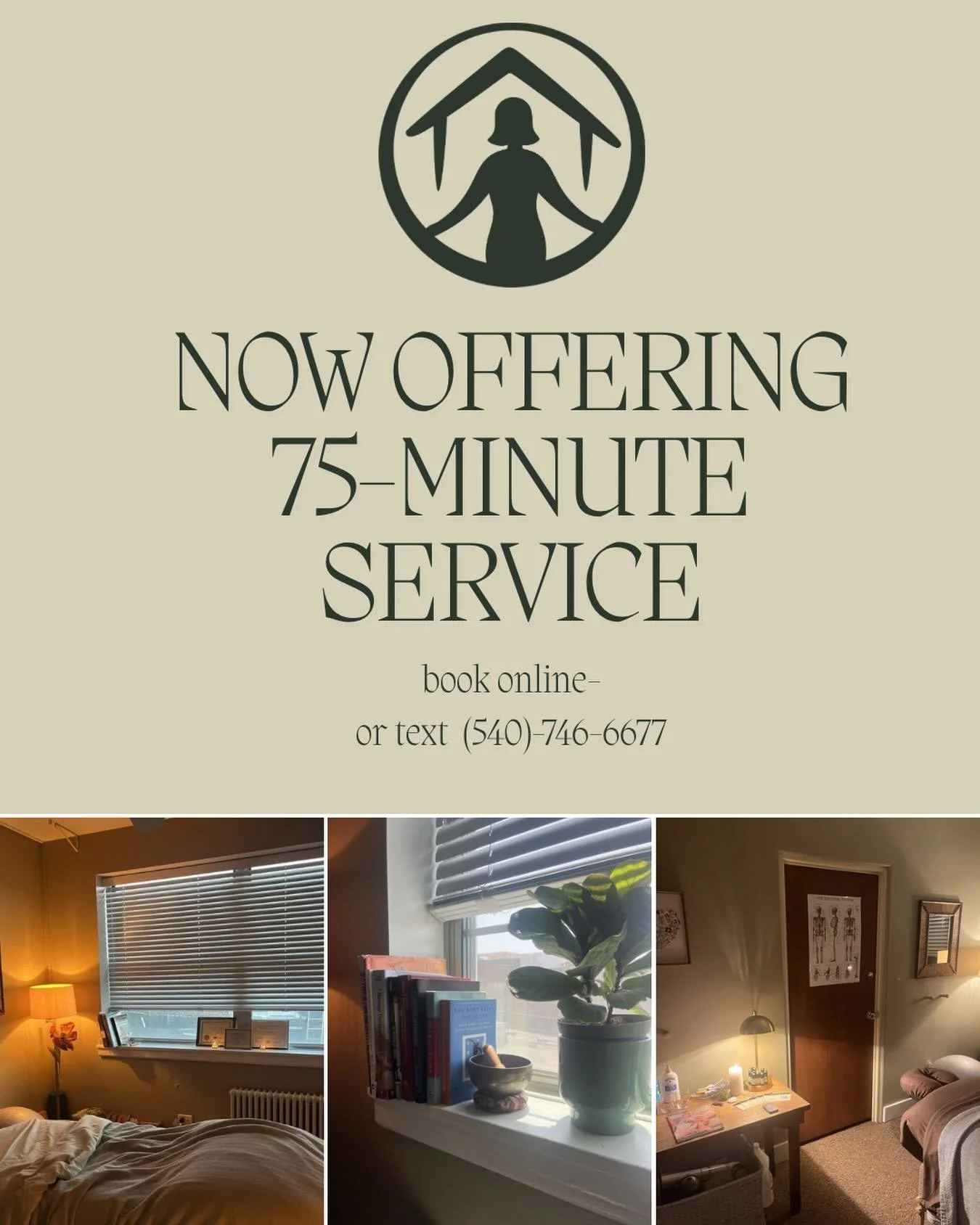 One of my goals as a bodyworker is to make care as accessible as possible, and offering a range of session lengths helps you choose what best fits your body, schedule, and budget.

For many people, 75 minutes is the sweet spot, a little extra time to