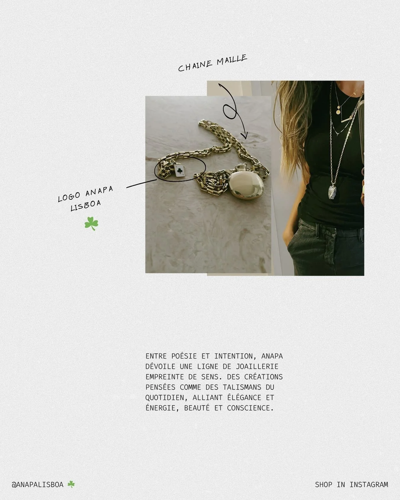 Anapa d&eacute;voile une ligne de joaillerie artisanale 🍀  Cha&icirc;ne grosse maille en acier inoxydable plaqu&eacute;e