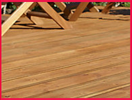 Close-up of a wooden deck or outdoor flooring.