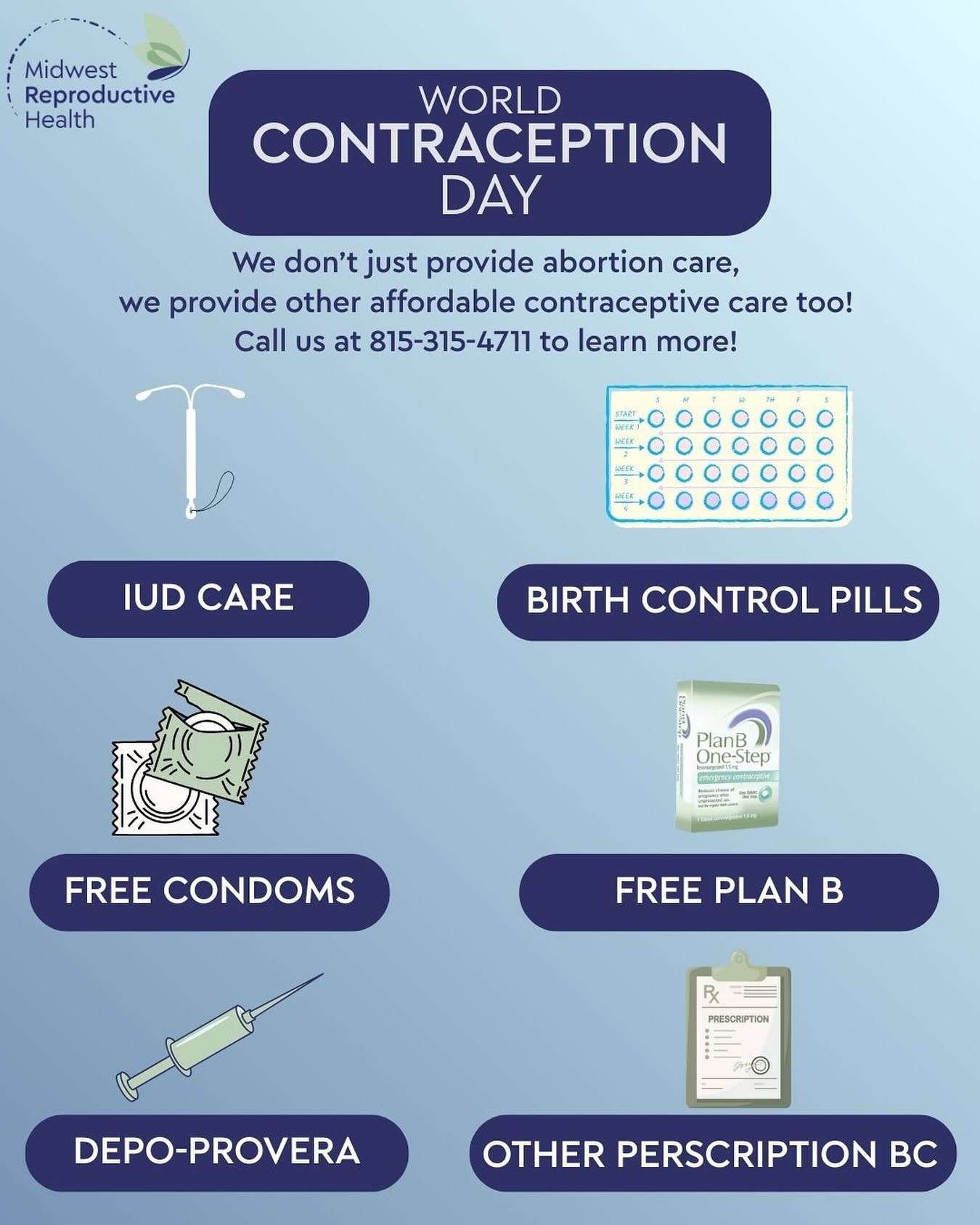 We are able to take Medicaid and a handful of private insurances to cover your appointment. 
Don&rsquo;t have insurance? No worries! We offer low cost contraceptive options - including IUDs! 
Call us today to learn more about your contraception optio