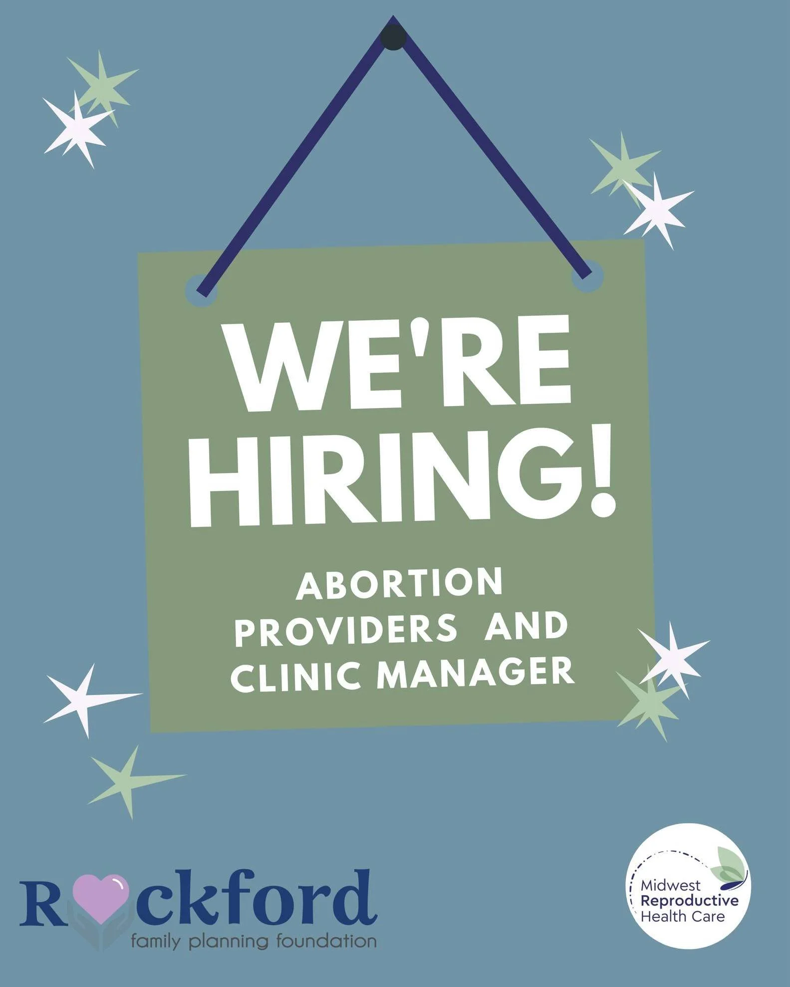 ✨ We&rsquo;re Hiring at Midwest Reproductive Health Care ✨

Midwest Reproductive Health Care (MRHC) is growing, and we&rsquo;re excited to share two opportunities to join our mission-driven team in Rockford, IL:

🔹Clinic Manager (Full-time)
 🔹Abort