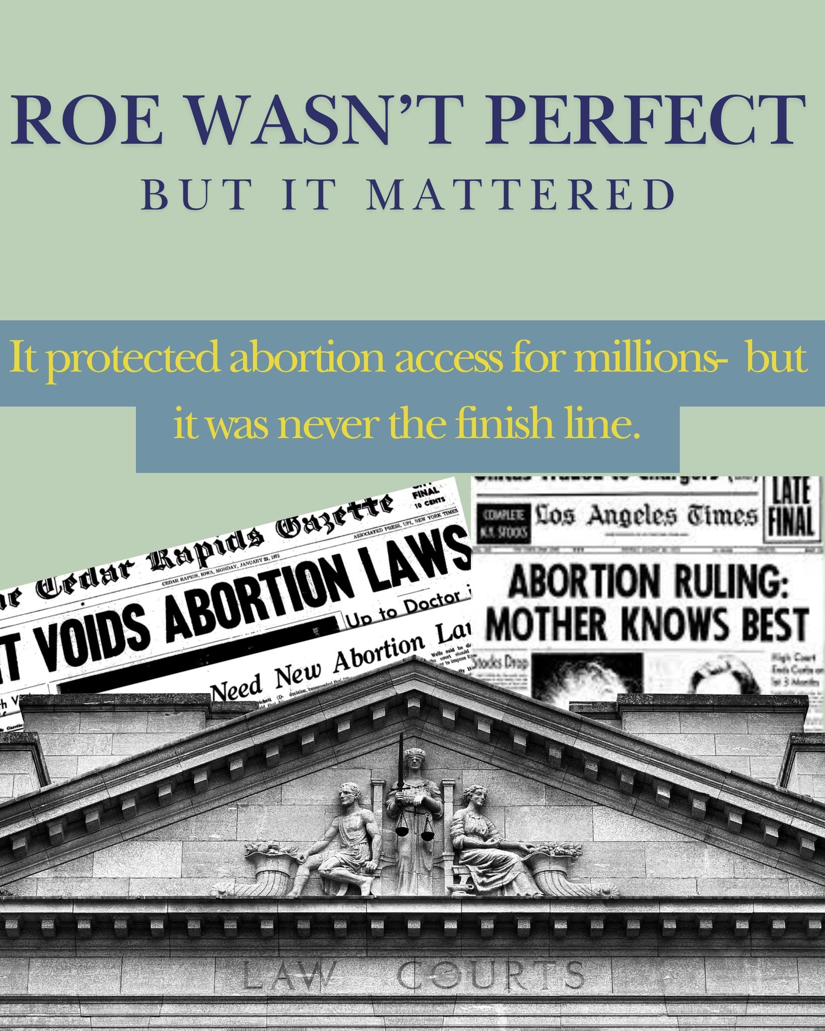 Today we&rsquo;re reflecting on Roe, and on the many laws that have both supported and challenged abortion access over time. None were guarantees&mdash;only chapters in a longer story we are still living.

What remains constant is what sustains care: