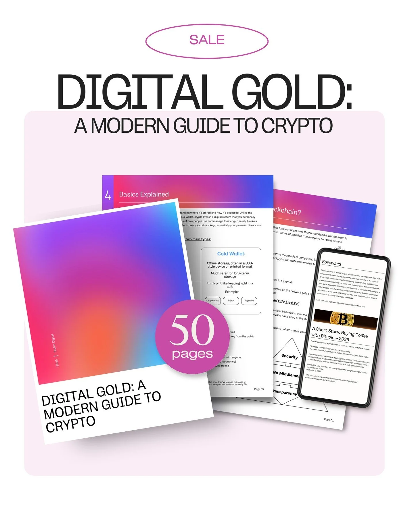 No jargon. No hype. Just clear answers for real people. 

Digital Gold: A Modern Guide to Crypto
&rarr; 50 beautifully designed pages that break down Bitcoin, Ethereum, blockchain, wallets, and more, using real stories and everyday analogies.

✅ Begi
