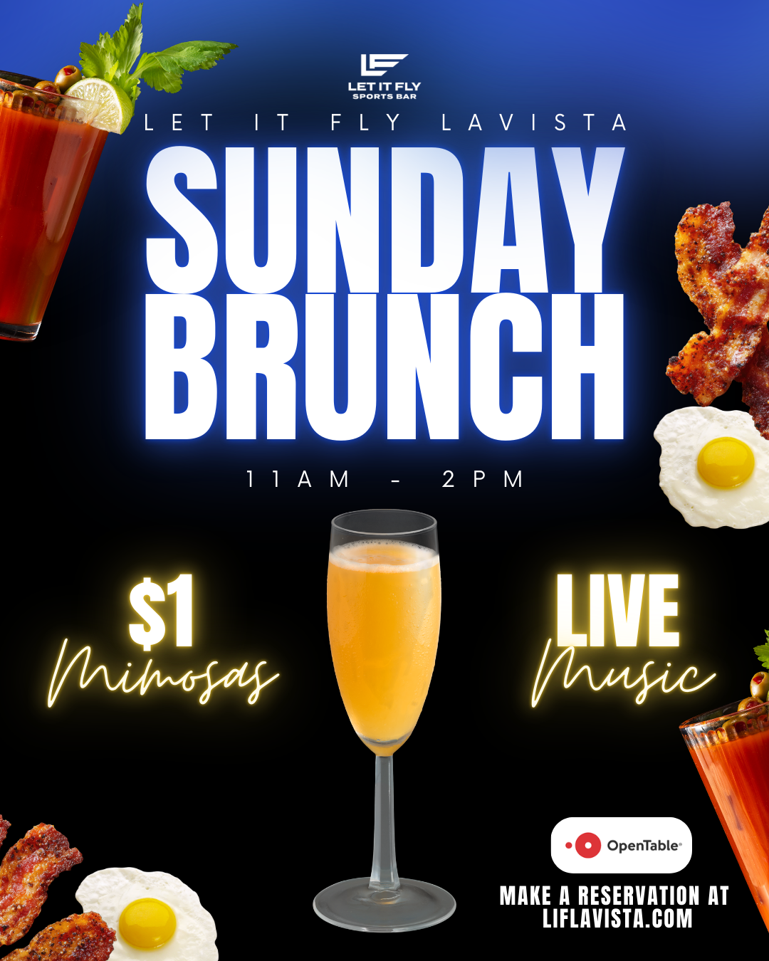 SUNDAY BRUNCH - $1 MIMOSAS - LIVE MUSIC
