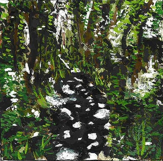 Dappled Light 
/’dæp.eld/

Covered with spots of colour that are lighter or darker than the main colour, or covered with areas of light and darkness.