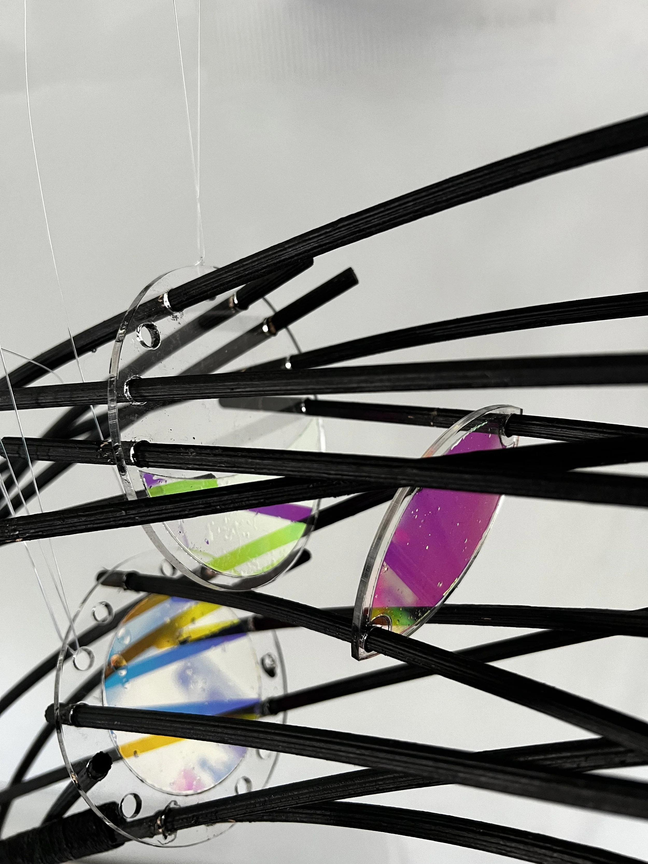 Column Detail - Construction Assembly 
Laser cut acrylic discs and Dichroic film