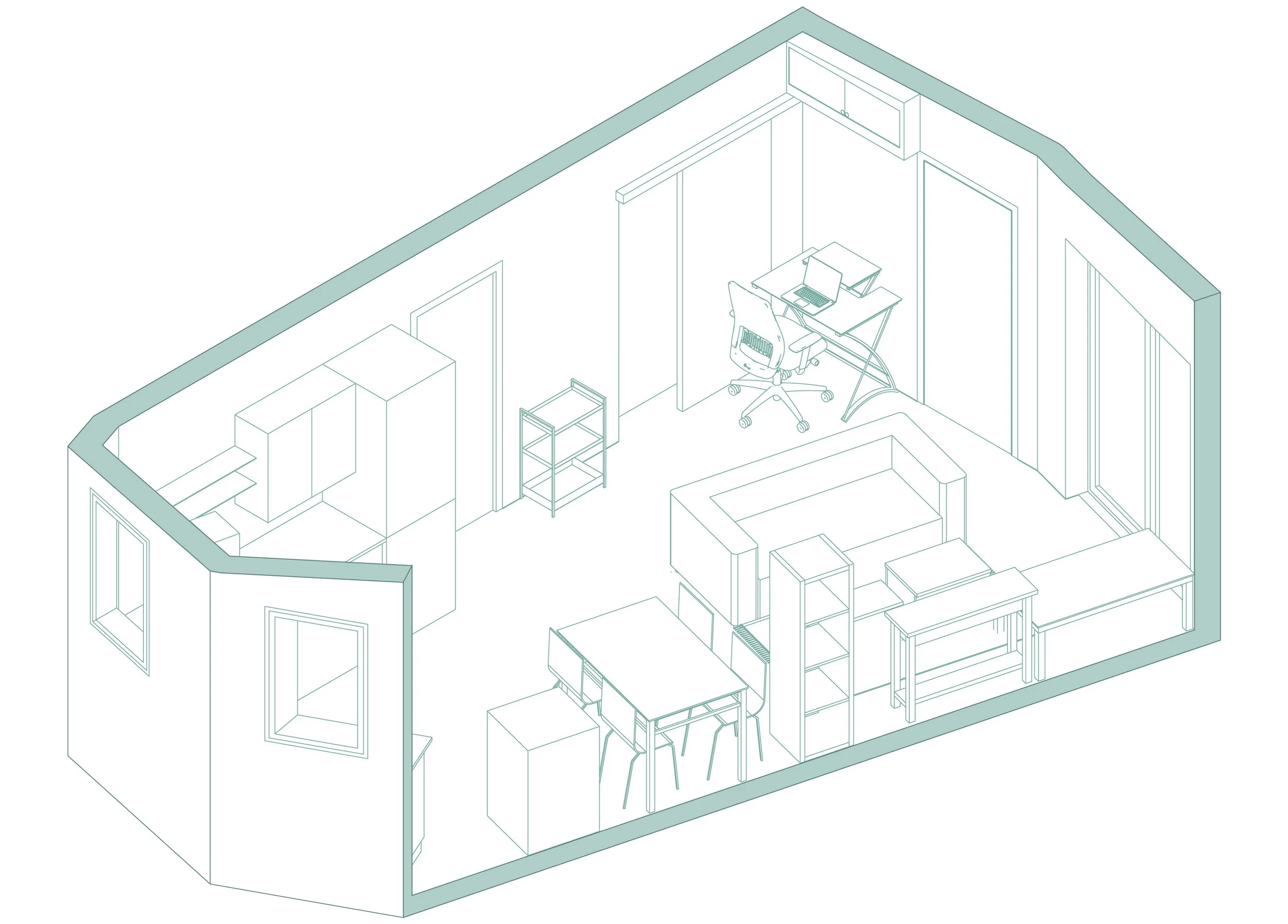 3D - Axonometric.