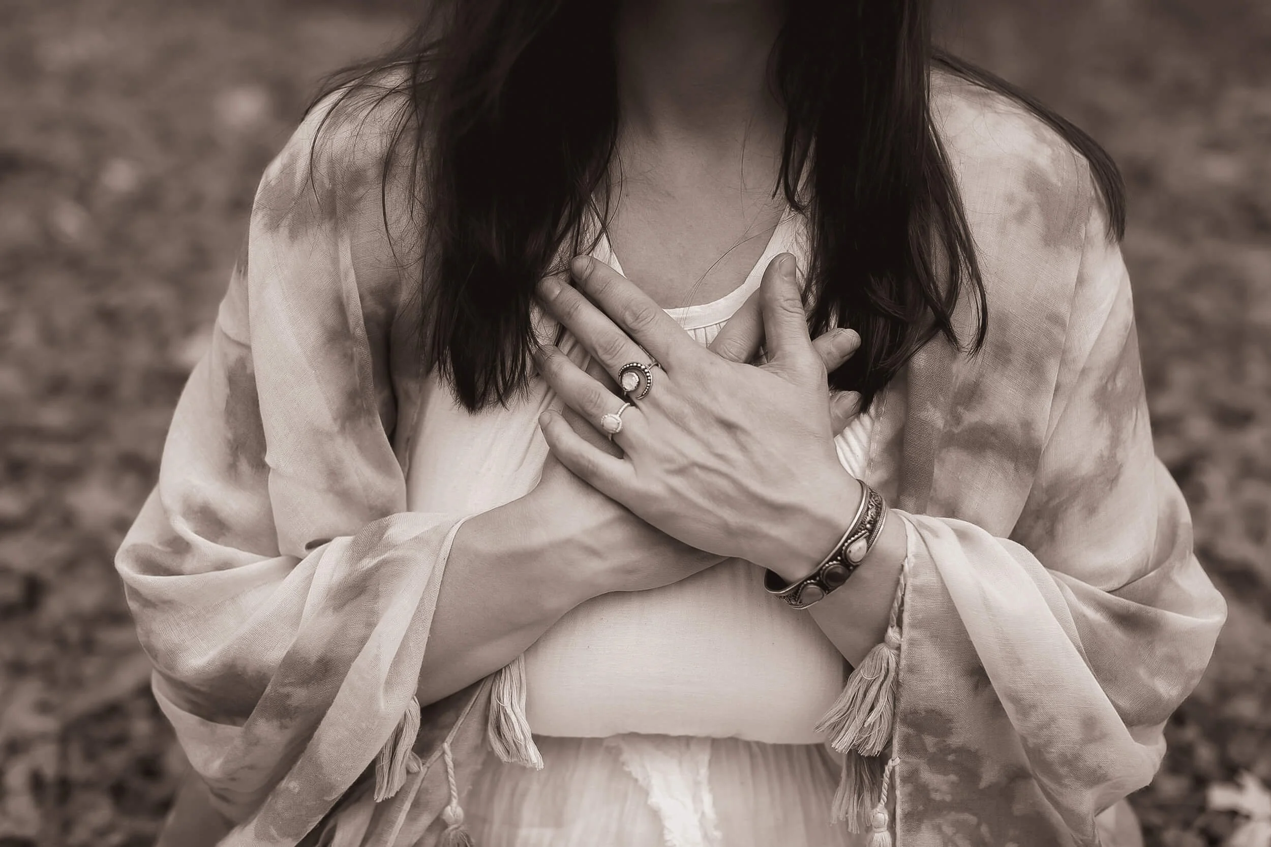 Kristi Amdahl with hands at heart