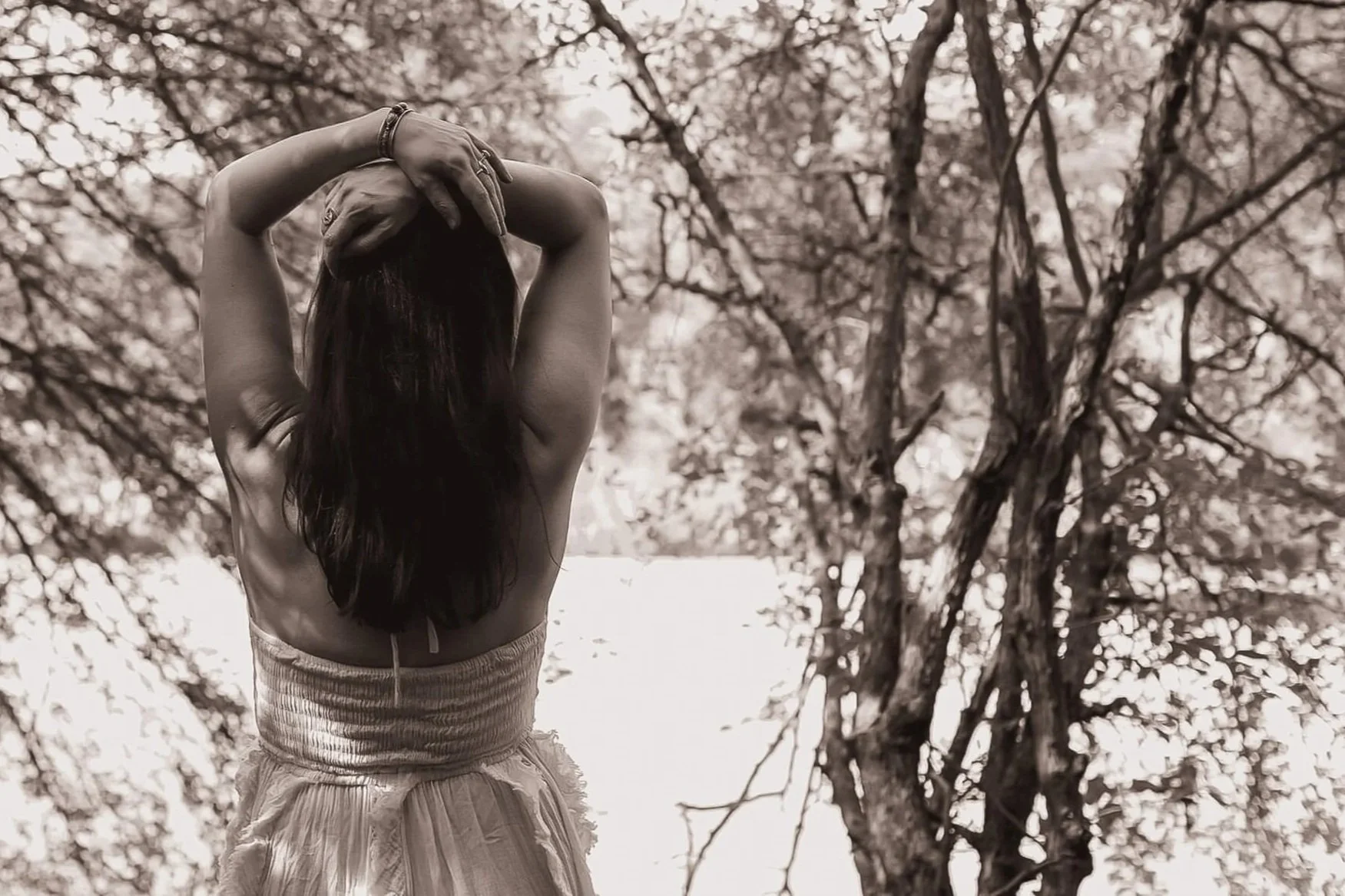 Kristi Amdahl  looking out at the lagoon and contemplating change