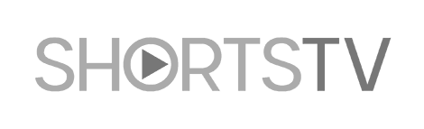 The logo of SHORTSTV with the text in grey and black, featuring a play button symbol inside the letter 'O'.