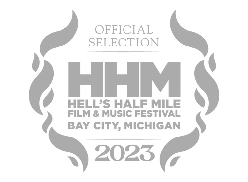 Official selection logo for Hell's Half Mile Film & Music Festival 2023 in Bay City, Michigan.