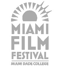 Logo of the Miami Film Festival at Miami Dade College, featuring a stylized sun and film reel design.