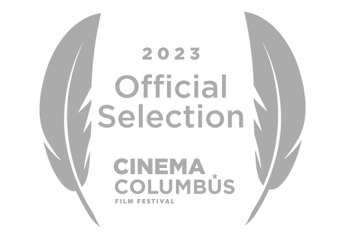 2023 official selection logo for Cinema Columbus Film Festival with feathers in the background.