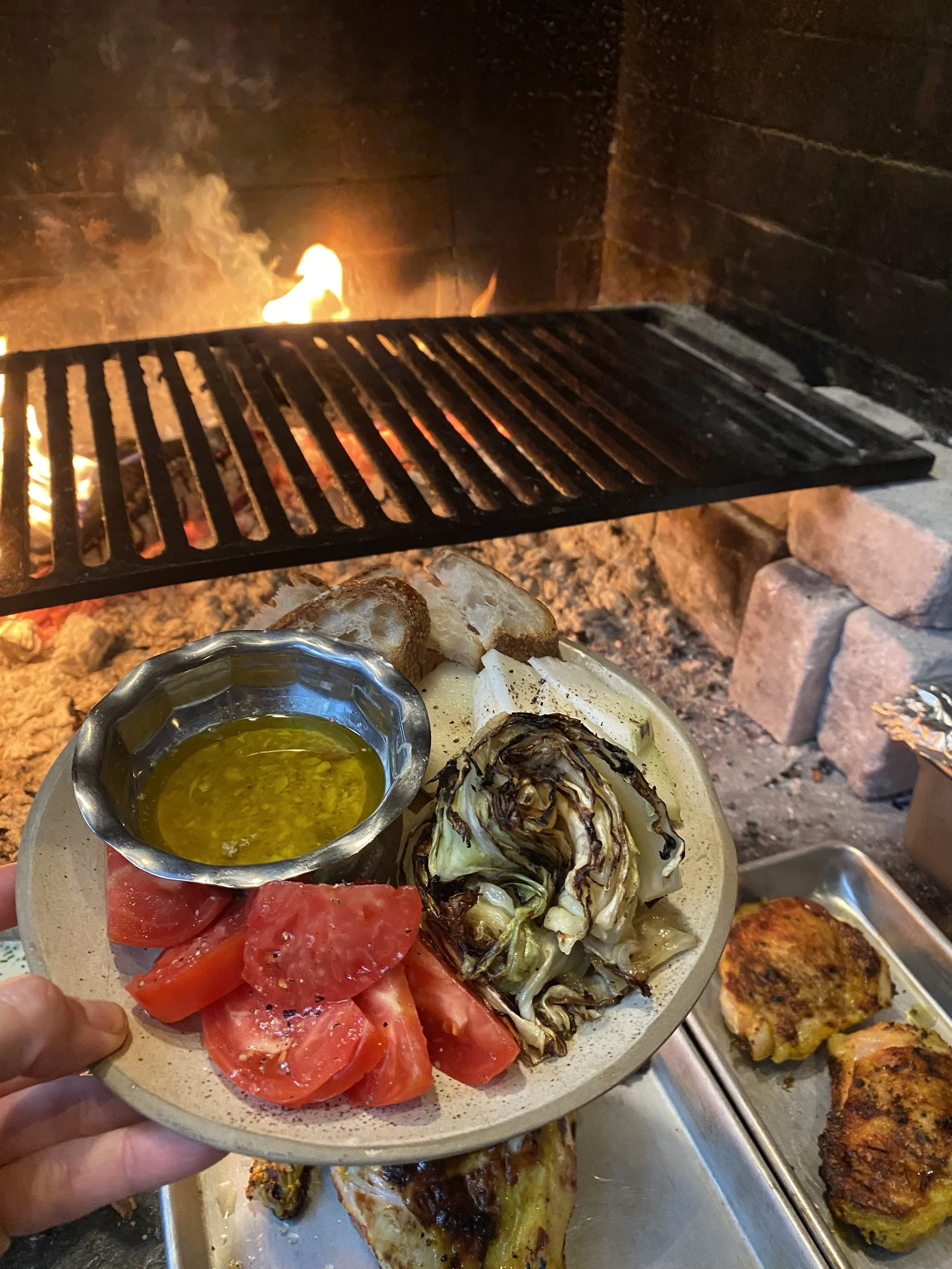 Summer vegetables with anchovy and garlic dip (bagna cauda) - $20