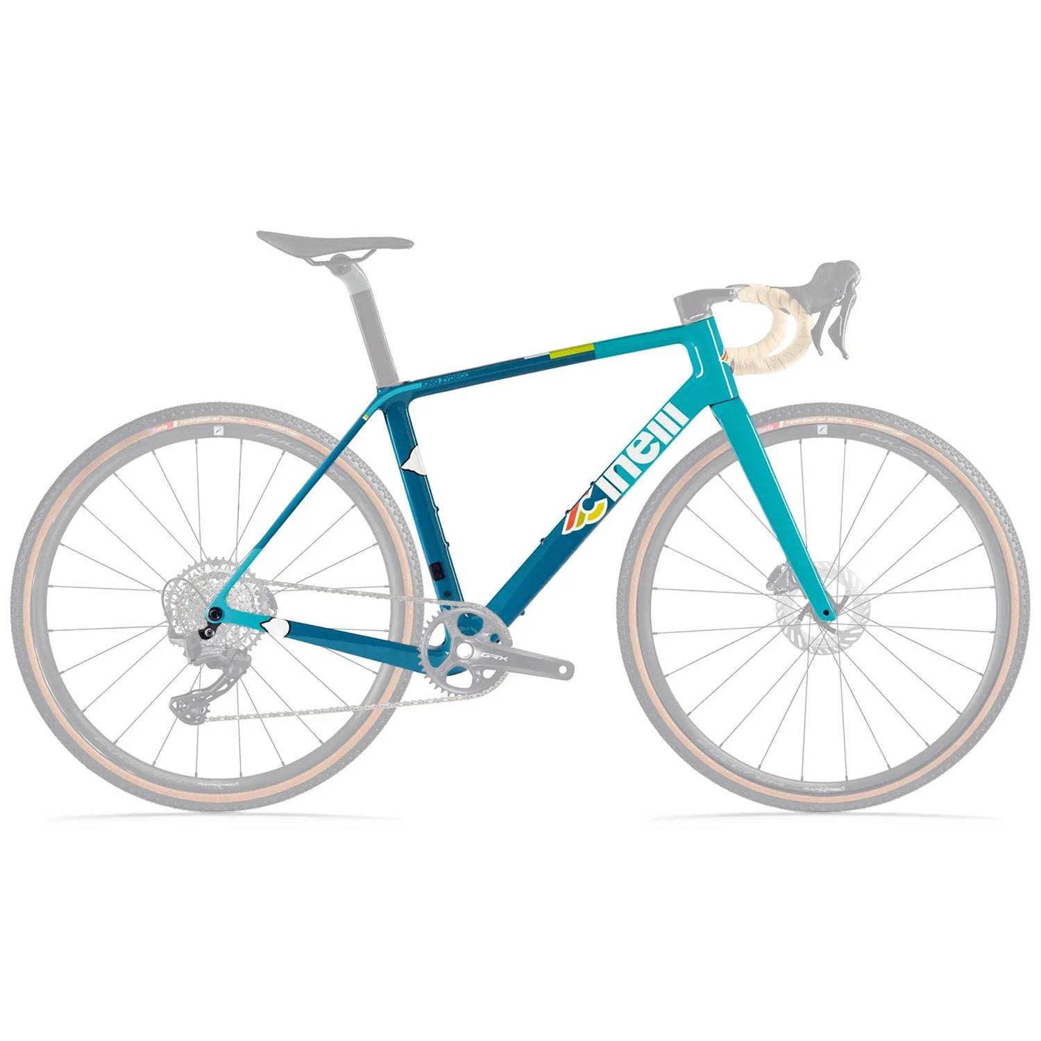 A blue Inzai road bike with drop handlebars, disc brakes, and a lightweight frame.