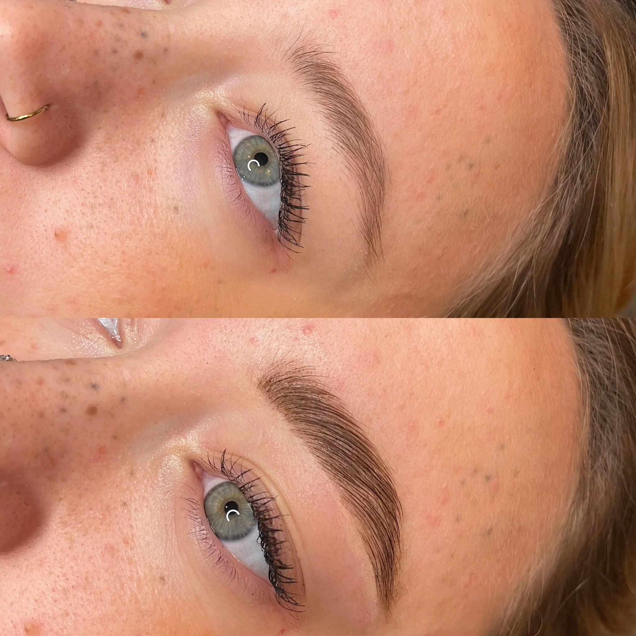 Brow Lamination and Hybrid Tint