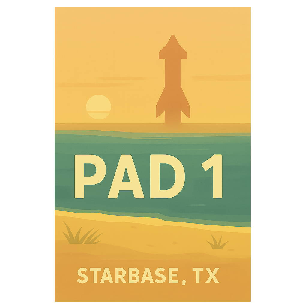 Starbase, TX – Pad 1 Sticker