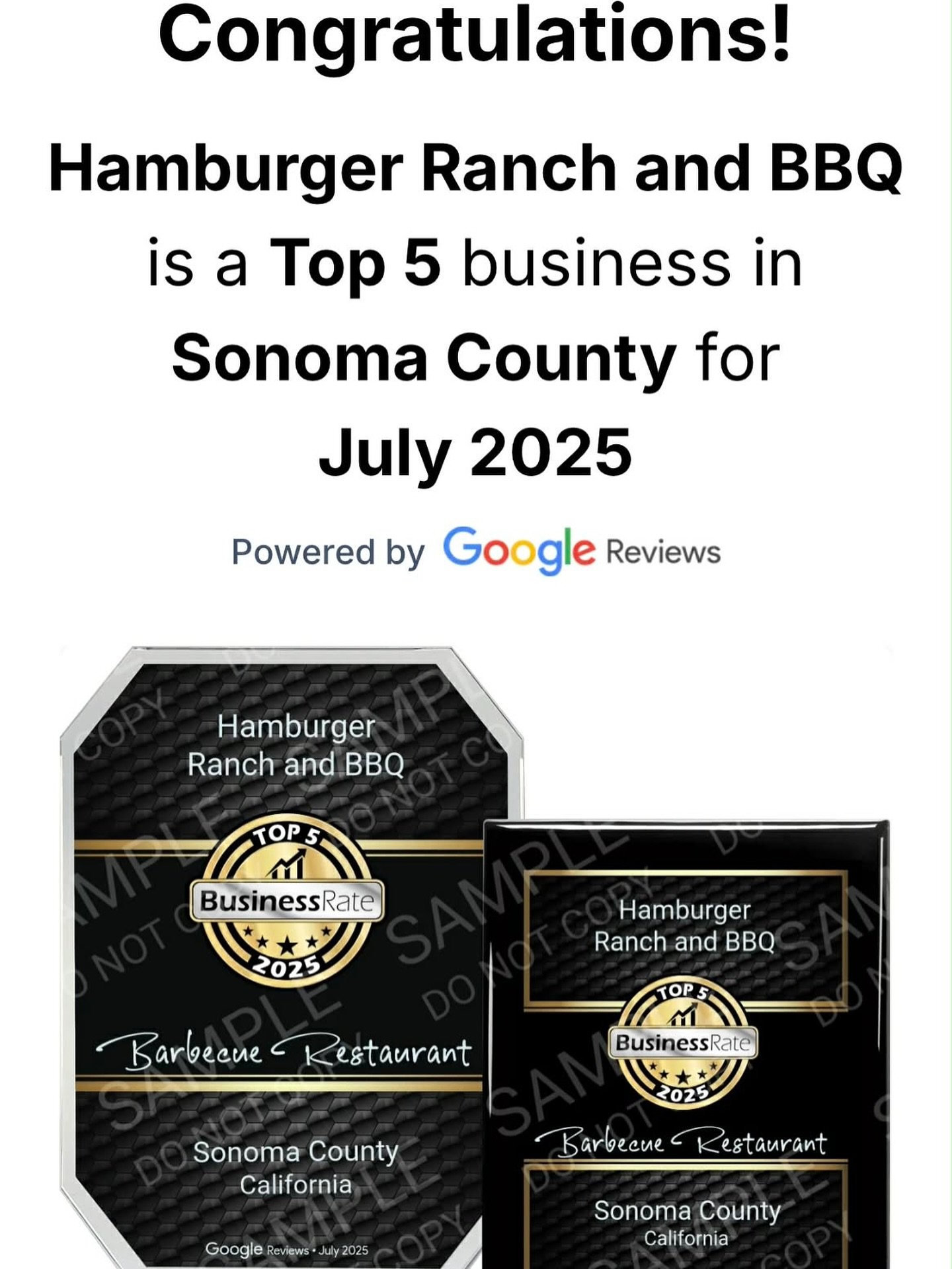 This isn&rsquo;t just an award, it&rsquo;s a direct reflection of the incredible support and loyalty of YOU, our amazing customers, whose reviews helped us achieve this distinction. Thank you for making us your favorite spot for the best BBQ and burg