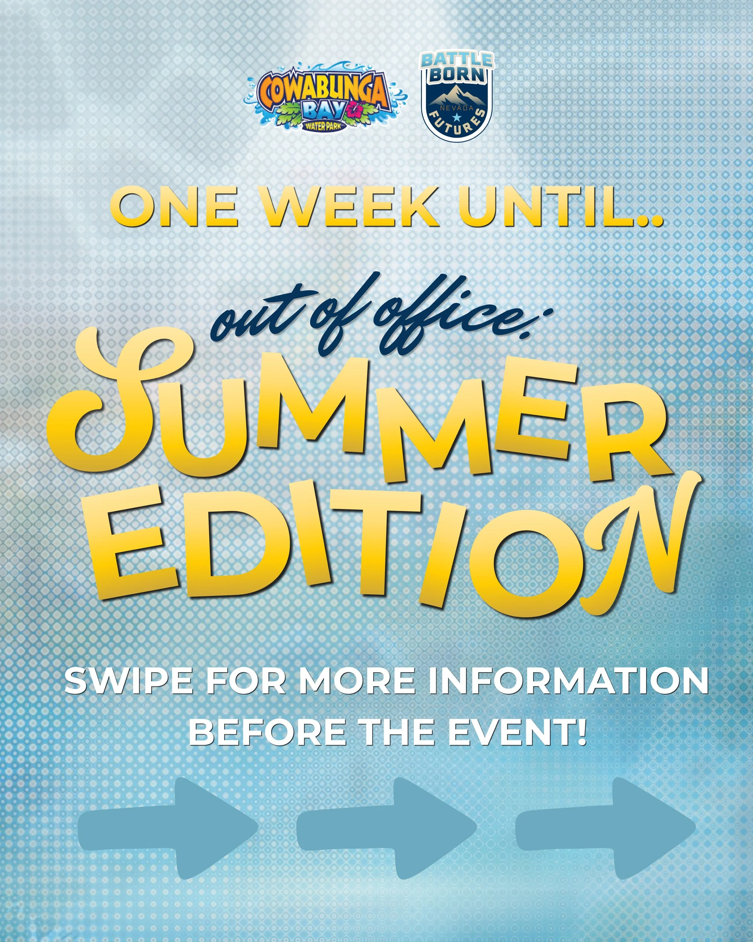 AND THE COUNTDOWN BEGINS! ⏰ 

We are only 7 DAYS AWAY 🗓️ from our Cowabunga Event! Check out this post for general reminders before the big day! 🌺 Again, park tickets are limited to the first 60 people who sign up! To claim your ticket you must:

?