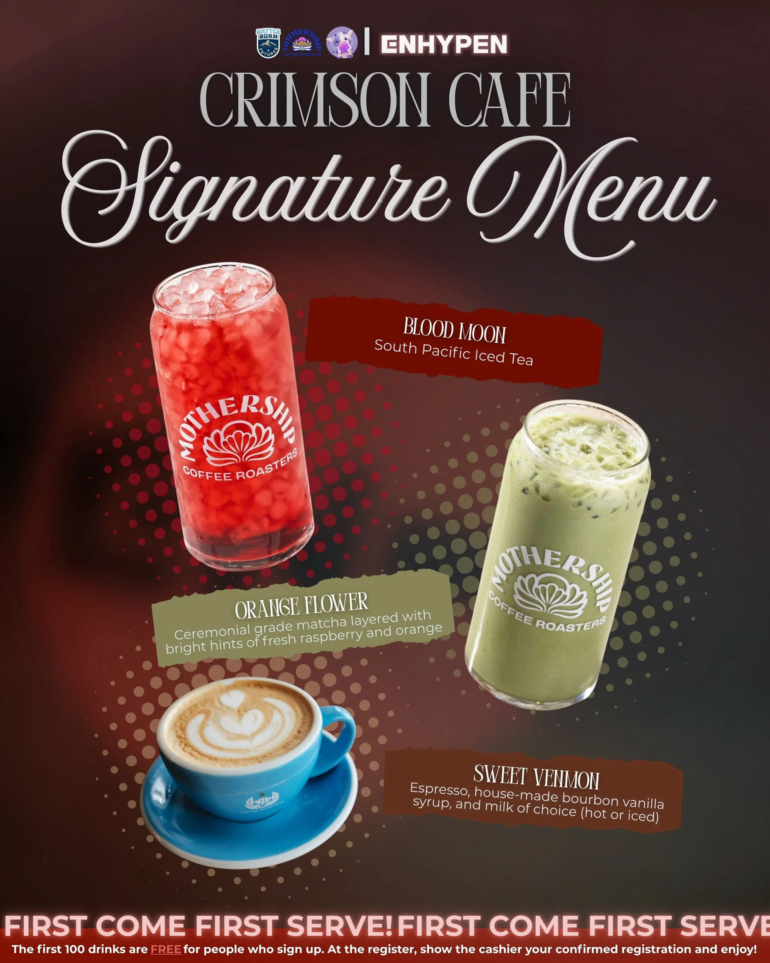 OFFICIALLY 7 DAYS UNTIL CRIMSON CAFE! ☕️&hearts;️

Don&rsquo;t forget to join us for a day of community and festivities! 🥸 The first 100 drinks will be FREE for attendees! ENGENE or not, stop by to cool down from the summer heat! ☀️

🗓️ July 31st, 