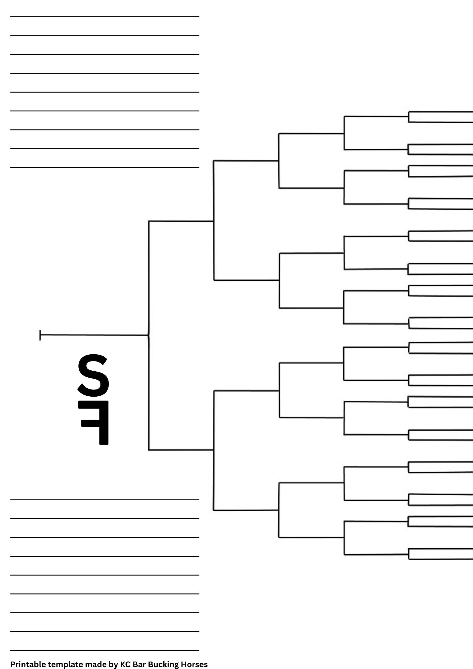 Blank family tree chart with labeled sections for writing, created by KC Bar Bucking Horses.