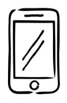 Outline of a smartphone with a reflective screen