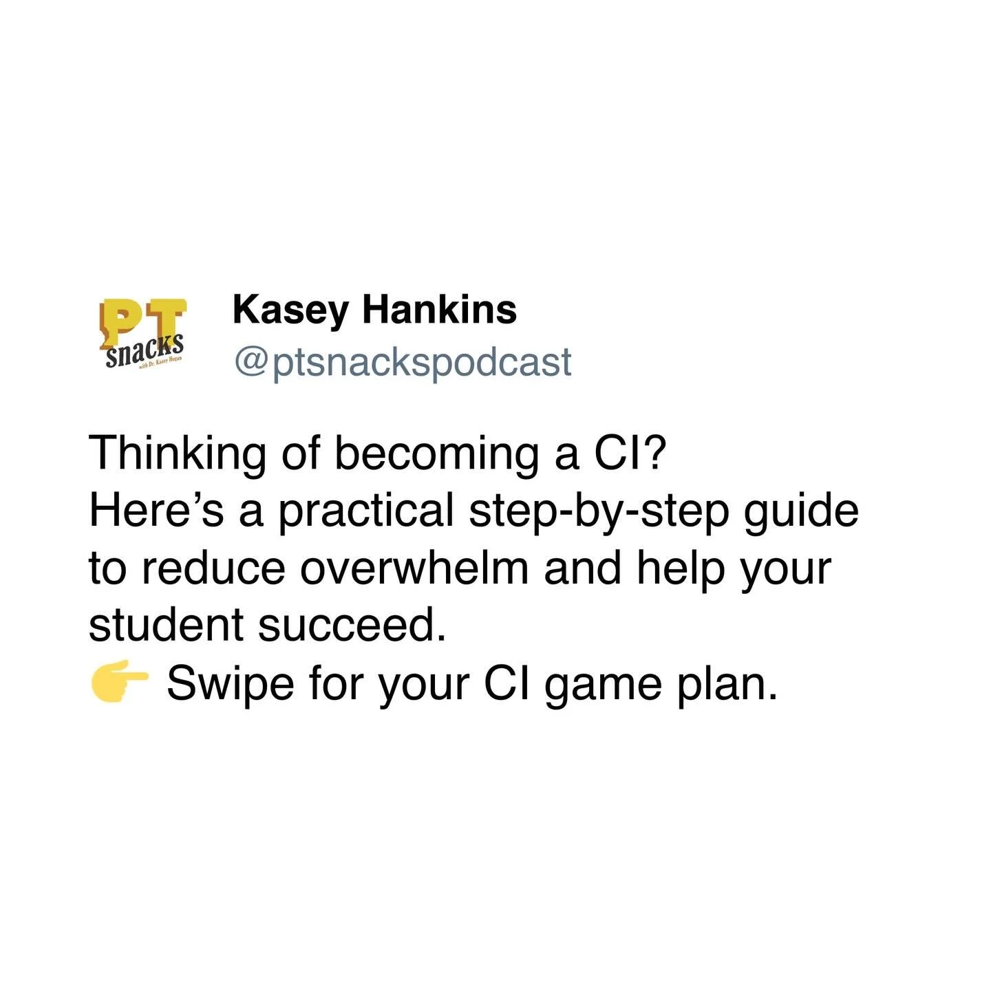 What other tips do you have for CIs? Comment below ⬇️