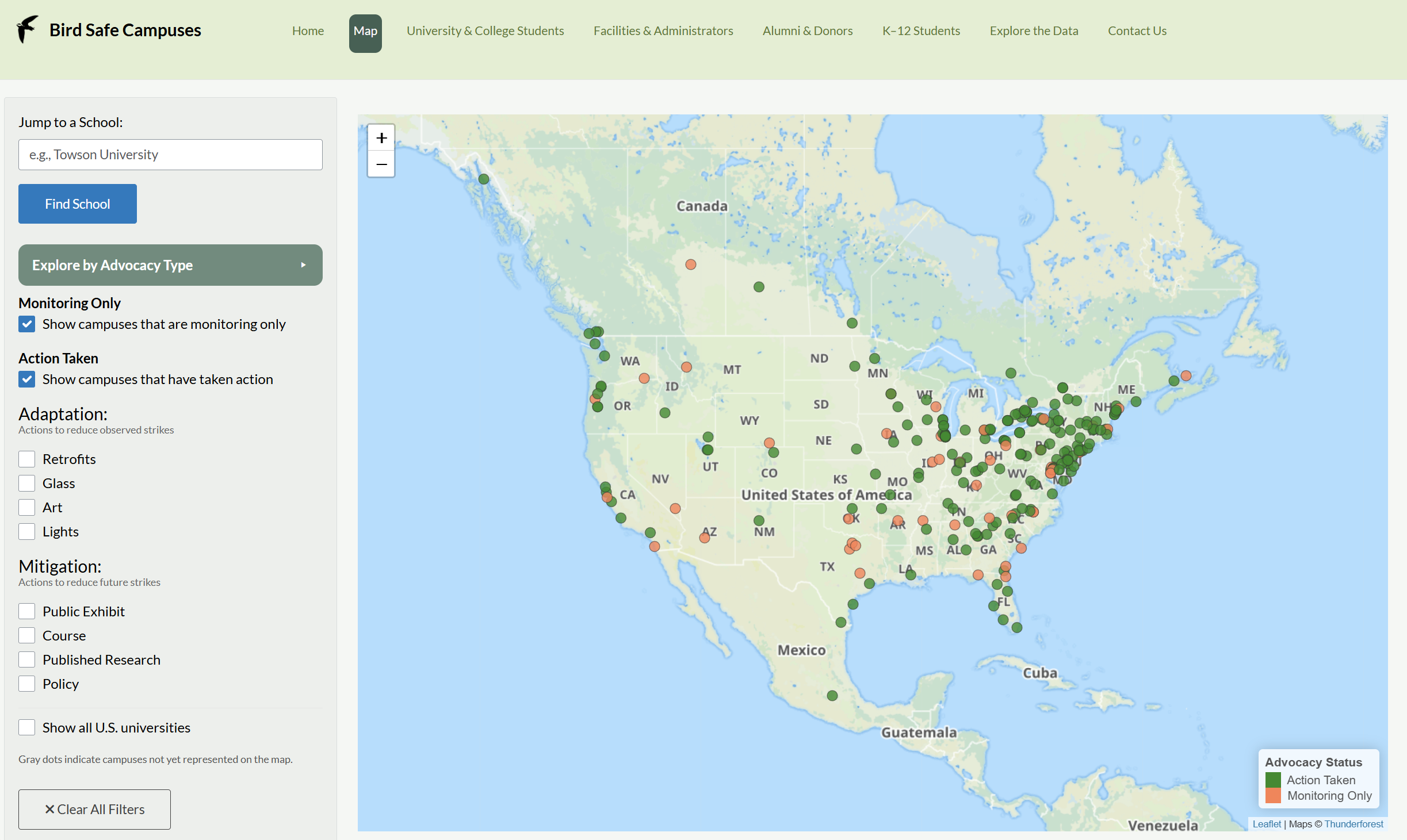 Bird Safe Campuses Platform Screenshot