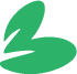 A green leaf with a simple, stylized shape.