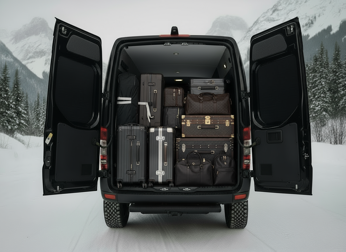 Stormrider cabin with luggage and ski stowage