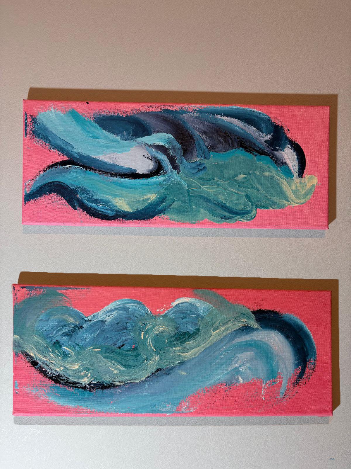 Titled: “Flowing Waters”
Size: 20 cm x 50 cm (each)
Mixed Media